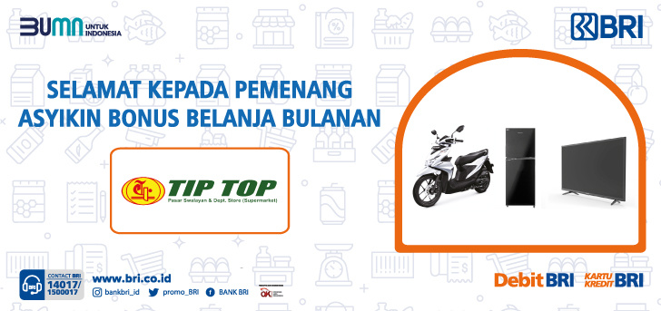 Pengumuman Pemenang BRI Top Spender di Tip Top Supermarket