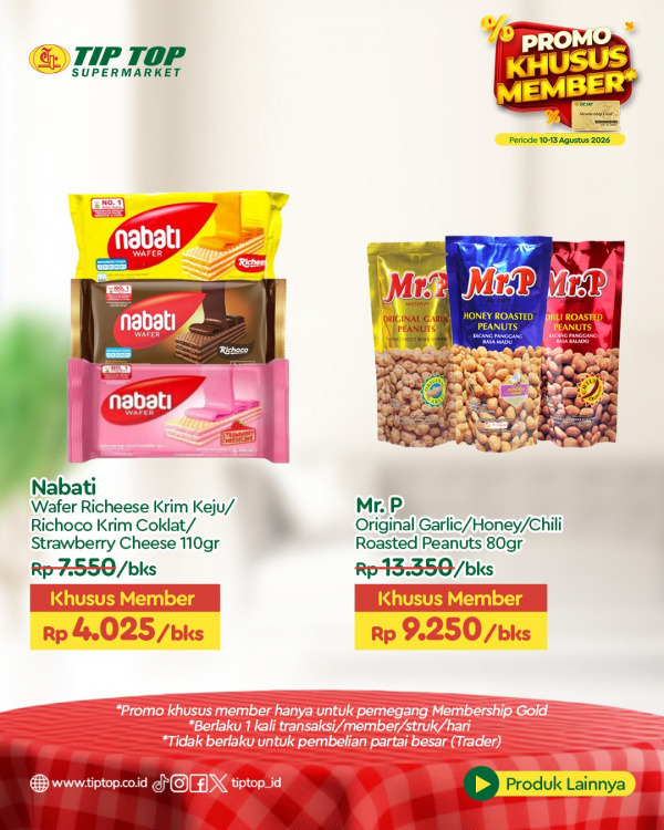 Promo Khusus Member Periode 10 -  13 Agustus 2026