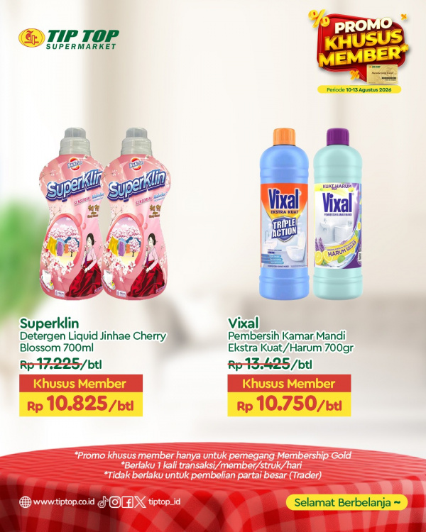 Promo Khusus Member Periode 10 - 13 Agustus 2026