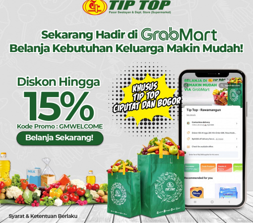 Grabmart Hadir di Tip Top Supermarket Ciputat & Bogor