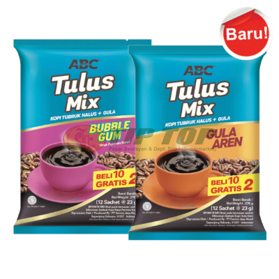 ABC Tulus Mix Bubble Gum, Gula Aren 12x23gr
