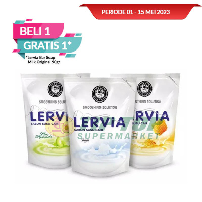 Lervia sabun susu cair refill 400ml All Variant