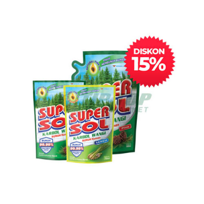 Super Sol Karbol Wangi / Wangi Sereh Refill 750ml / 1800ml