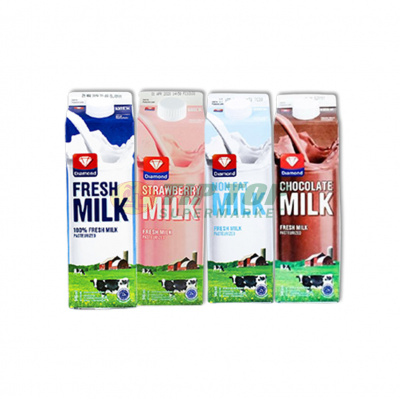 Diamond Fresh Milk Plain, Strawberry, Non Fat, Chocolate 946ml