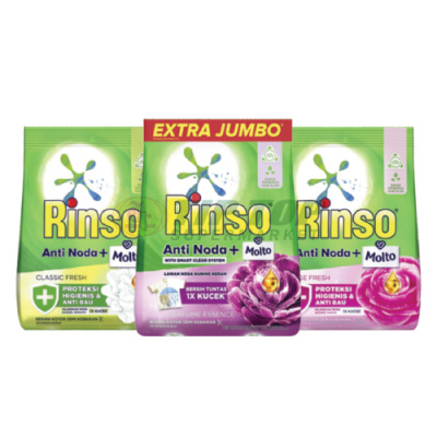Rinso Powder Anti Noda Classic/Molto Perfume Essence/Rose Fresh 1.8kg