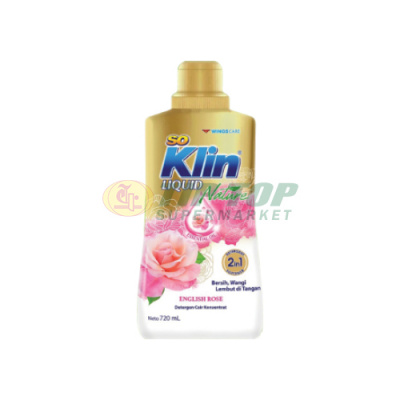 So Klin Detergen Liquid Nature English Rose Botol 720ml