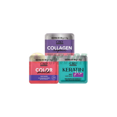 Cbd Hair Mask Collagen Repair/Color Shield/Keratin Pro Sachet 30+5gr.