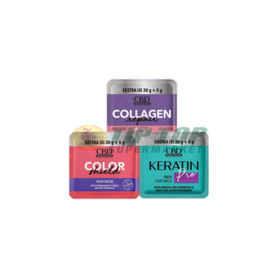 Cbd Hair Mask Collagen Repair/Color Shield/Keratin Pro Sachet 30+5gr