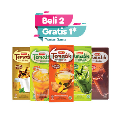 Tong Tji Tematik Teh Tarik 3x23.6gr/Lemongrass Tea 3x29gr/Ginger Tea 3x21.96gr/Matcha Latte 3x24.7gr/Chocolate 3x28gr