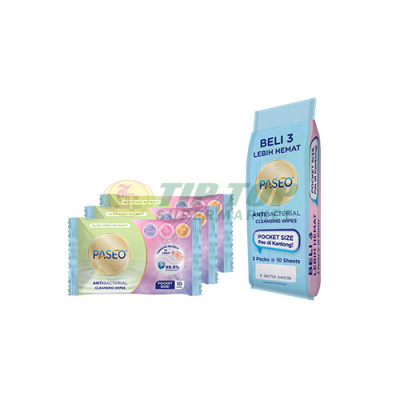 Paseo Wipes Antibacterial 3x10 Sheets