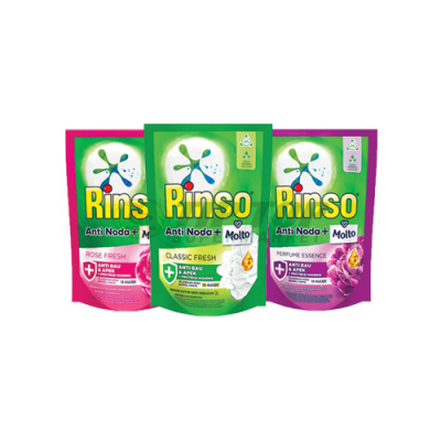 Rinso Detergent Liquid Anti Noda Classic/Plus Molto Rose Fresh/Perfume Essence Refill 510ml