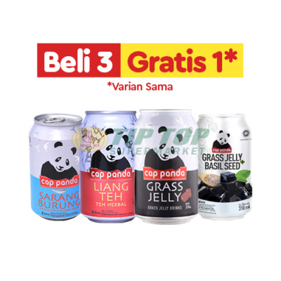 Cap Panda Sarang Burung/Liang Teh/Grass Jelly/Grass Jelly Basil Seed 310ml