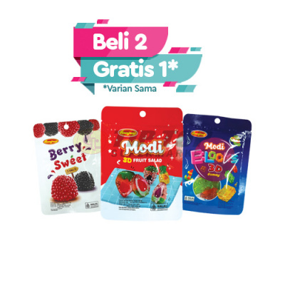 Ranjani Candy Berry Sweet 40gr/Modi Candy 3D Fruit Salad/Blocks 40gr