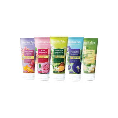 Mustika Ratu Body Lotion Lily & Honey Nectar/Rose Radiance/Tuberose dan Shea Bloom/Royal Blue dan Moringa/Javanese Jasmine Tube 200gr