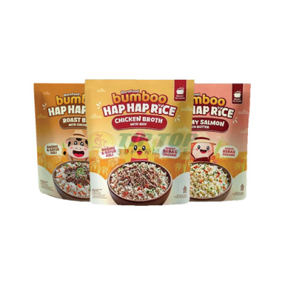 Bumboo Hap Hap Rice Roast Beef/Chicken Broth/Creamy Salmon 180gr