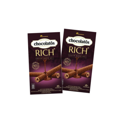 Chocolatos Rich Chocolate Coated Wafer Roll 54gr