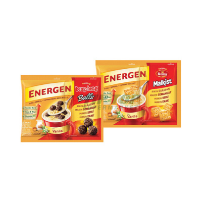 Energen Sereal Vanila Topping Beng Beng Balls/Roma Malkist 10&rsquo;s