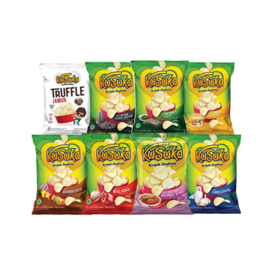 Kusuka Snack Keripik Singkong Rasa Jamur Truffle 160gr/Ayam Lada Hitam/Rumput Laut/Cheese Burger/Barbeque/Balado/Ayam Bumbu Bali/Original 180gr