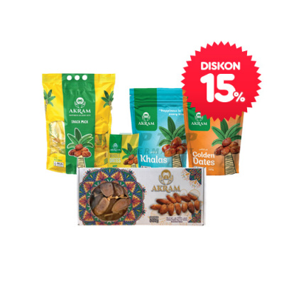 Akram Kurma Khalas/Golden Dates 200gr/Tunisia 500gr/Snack Pack 10x35gr