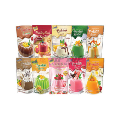 Nutrijell Pudding Lapis Pouch Rasa Gula Jawa 100gr/Red Velvet 110gr/Vanila 120gr/Pandan 130gr/Karamel 142gr/Cappuccino/Melon/Korean Strawberry/Stroberi 145gr/Mangga 170gr